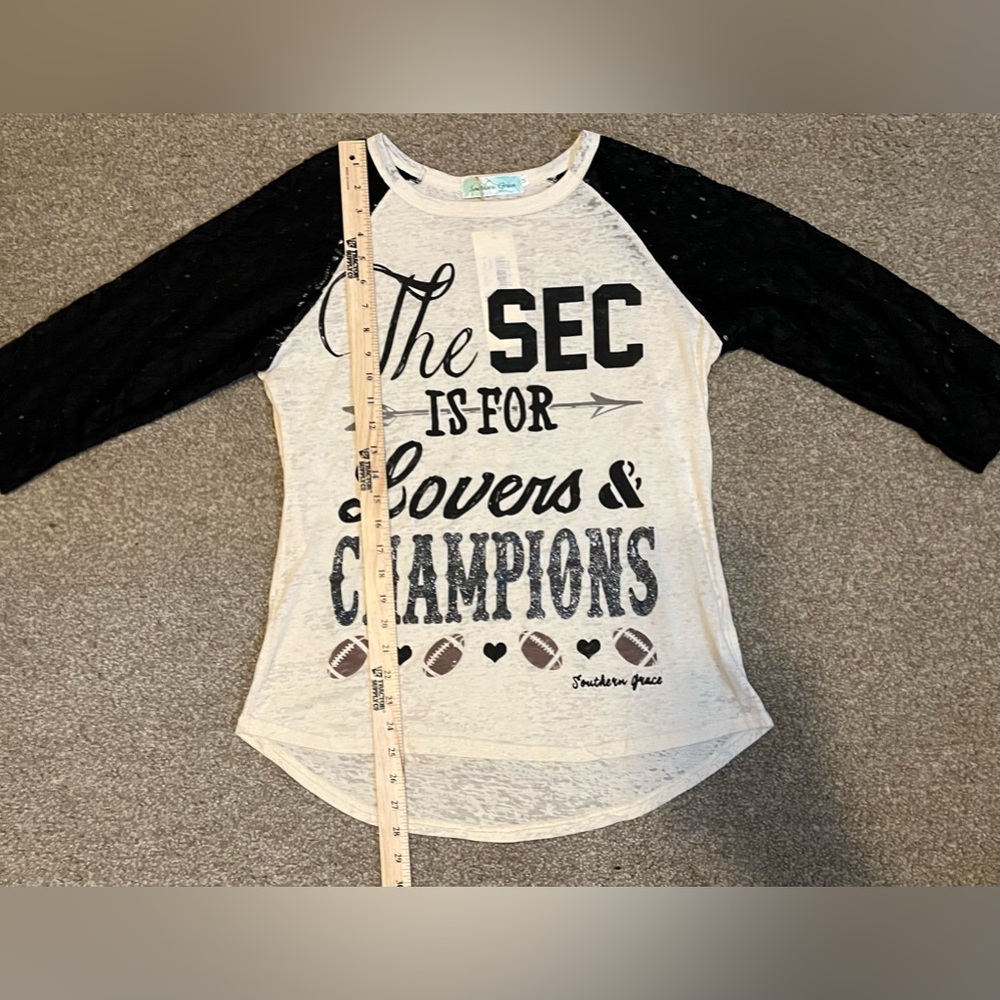 Southern Grace SEC is for Lovers & Champions Graphic Raglan Tee size M - Picture 7 of 15
